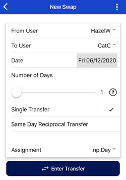 screenshot of new swap page
